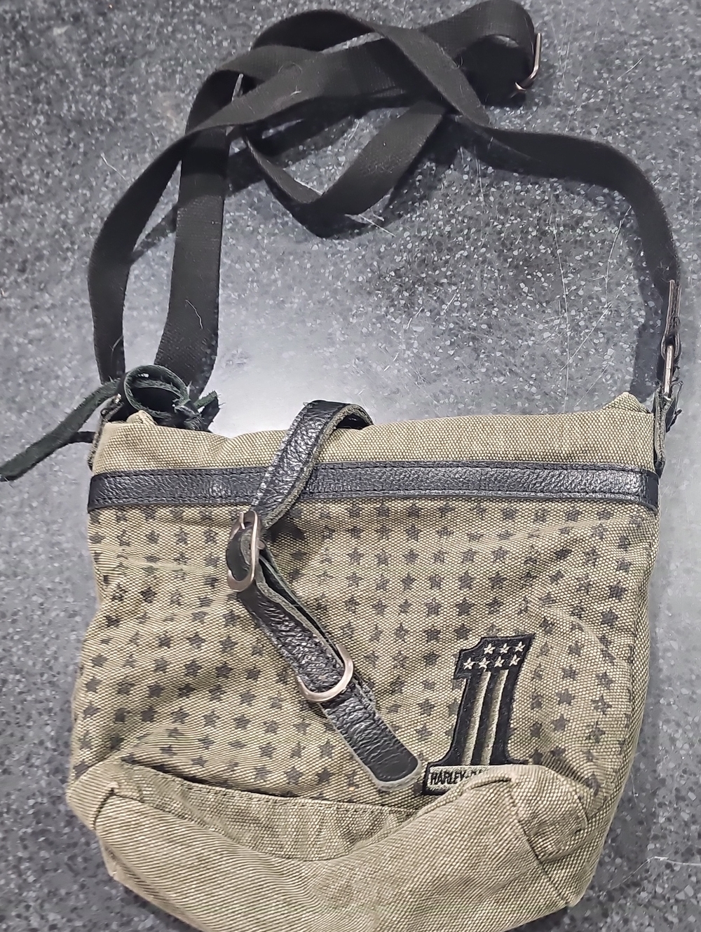 Harley-Davidson Olive Green and Black Crossbody Bag